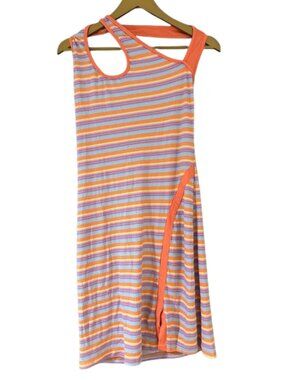 NWT Cider Striped Asymmetrical Cutout Dress Multicolor Mini Sleeveless
